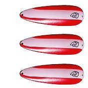 Three Eppinger Rokt IMP Red/White Stripe Fishing Spoon Lures 3/4oz 2 1/4" 12-308