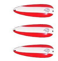 Eppinger 3 Rok't IMP Red/White Stripe Fishing Spoons 3/4 oz 2 1/4 x 7/8" 12