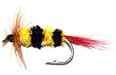 Stopper Panfish Fishing Flies 12 Per Card Size 10 Bee Pattern 2CFB-10