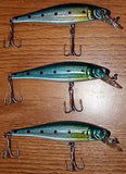 3 - Pike Walleye Trout 5" Crankbait Lures w/ Rattle BLU