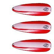 Three Eppinger Rokt Devlet Red/White Stripe Fishing Spoons 1 1/4oz 2 1/4" 11-308