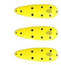 Three Eppinger Dardevle Chartreuse Black Fishing Spoon Lures 1 oz 3 5/8" 0-78