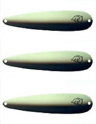 Three Eppinger Huskie Junior Glow/Black Fishing Spoons 2 oz 4 1/2" 7-305