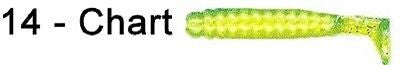 K&E Stopper Whip'r Shad Bodies Chartreuse Soft Plastic 25/Bag WSHB25-14