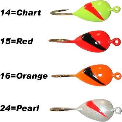 K&E Stopper Striped Ice Fishing Assortment (Four Jigs Included) Size 10 52-10