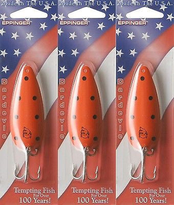 eppinger fishing lures Dardevle 1oz Spoon Cast or trolled Red Eye Wiggler Pack |