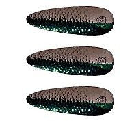 Three Eppinger Rok't IMP Hammered Nickel/Green Fishing Spoons 3/4oz 2 1/4" 12-66