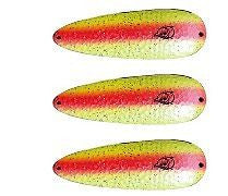 Three Eppinger Dardevlet Pearl Orange Fishing Spoon Lures 3/4 oz 2 7/8" 1-338