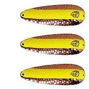 Three Eppinger Dardevlet Copper/Chartreuse Fishing Spoon Lure 3/4oz 2 7/8" 1-387