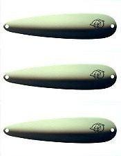 Three Eppinger Rok't IMP Glow/Black Fishing Spoon Lures 3/4oz 2 1/4" 12-305