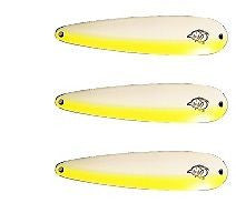 Three Eppinger Dardevle Glow/Yellow Fishing Spoon Lures 1 oz 3 5/8" 0-302