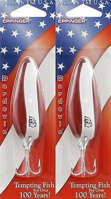 Two Eppinger Dardevle Red/White Stripe 3/4oz 118 Spoon Fishing Lures