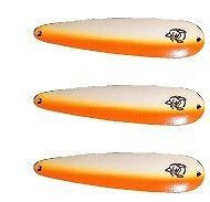 Three Eppinger Dardevlet Glow Orange Fishing Spoon Lures 3/4 oz 2 7/8" 1-304