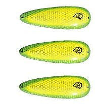 Three Eppinger Rok't IMP Scale Chartreuse Green Fishing Spoon 3/4oz 2 1/4" 12-72