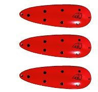 Three Eppinger Rokt Devlet Orange/Black Dot Fishing Spoons 1 1/4 oz 2 1/4" 11-50