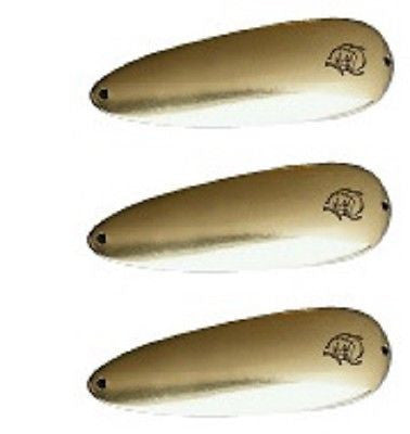 Three Eppinger Huskie Junior Brass Fishing Spoons 2 oz 4 1/2" 7-23