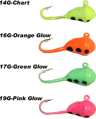 Lava Hot Glow Larva Assort. Colors Fishing Size 10 (Four Jigs Included) 83-10