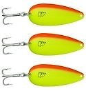 Three Eppinger Rok't IMP Chartreuse Orange Fishing Spoon Lure 3/4oz 2 1/4" 12-71