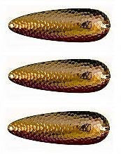Three Eppinger Dardevlet Nickel Red/Gold Fishing Spoon Lures 3/4oz 2 7/8" 1-278