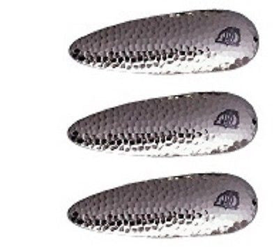 Three Eppinger Huskie Junior Hammered Nickel Fishing Spoons 2 oz 4 1/2" 7-62