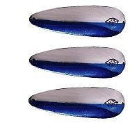 Three Eppinger Dardevlet Nickel/Blue Fishing Spoon Lures 3/4 oz 2 7/8" 1-25