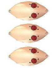 Three Eppinger Red Eye Wiggler Copper Fishing Spoon Lures 1 oz 3" 88-24