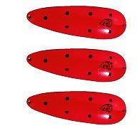 Three Eppinger Dardevle Red/Black Dots Fishing Spoon Lures 1 oz 3 5/8" 0-51