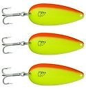 Three Eppinger Rokt Devlet Chartreuse/Orange Fishing Spoons 1 1/4oz 2 1/4" 11-71