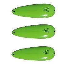 Three Eppinger Huskie Devle Green Fishing Spoon Lures 3 1/4 oz 5 1/2" 3-69