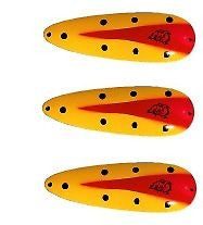 Three Eppinger Rok't IMP White/Red Chunk Fishing Spoon Lures 3/4oz 2 1/4" 12-56