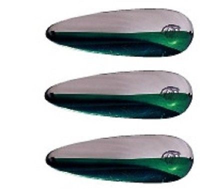 Three Eppinger Huskie Junior Nickel/Green Fishing Spoon 2 oz 4 1/2" 7-30