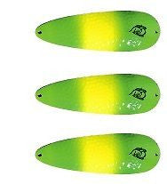 Three Eppinger Rokt IMP Green Chartreuse Fishing Spoon Lures 3/4oz 2 1/4" 12-306