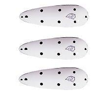 Three Eppinger Rok't IMP White/Black Dots Fishing Spoon Lures 3/4oz 2 1/4" 12-54