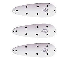 Three Eppinger Dardevlet White/Black Dots Fishing Spoon Lures 3/4 oz 2 7/8" 1-55