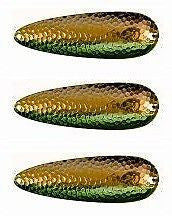 Three Eppinger Dardevlet Nickel Green/Gold Fishing Spoon Lure 3/4oz 2 7/8" 1-279