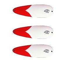 Three Eppinger Troll Devle White/Red Chunk Fishing Spoons 1 1/2 oz 4 1/2" 63-41
