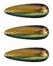 Three Eppinger Rok't IMP Nickel Green/Gold Fishing Spoons 3/4oz 2 1/4" 12-279