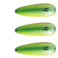Three Eppinger Rokt IMP Pearl Chartreuse/Green Fishing Spoon 3/4oz 2 1/4" 12-337