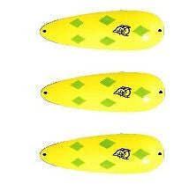 Three Eppinger Rok't IMP Chartreuse Green Fishing Spoons 3/4oz 2 1/4" 12-79