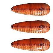Three Eppinger Rokt Devlet Orange/Brown Pike Fishing Spoons 1 1/4oz 2 1/4" 11-37