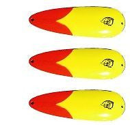 Three Eppinger Rokt IMP Chartreuse Orange Fishing Spoon Lure 3/4oz 2 1/4" 12-329