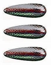 Three Eppinger Troll Devle Nickel Green/Red Fishing Spoons 1 1/2oz 4 1/2" 63-277